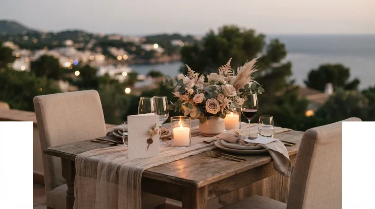 Romantic anniversary table setting celebrating twelve years together, accompanying 12 year anniversary quotes.