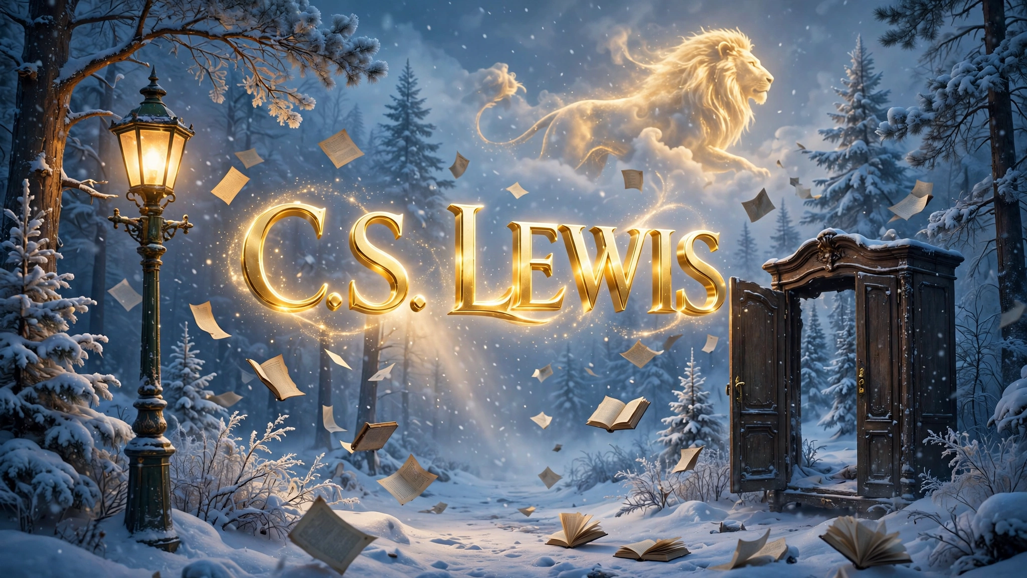 C.S. Lewis quotes about life in 3D floating text