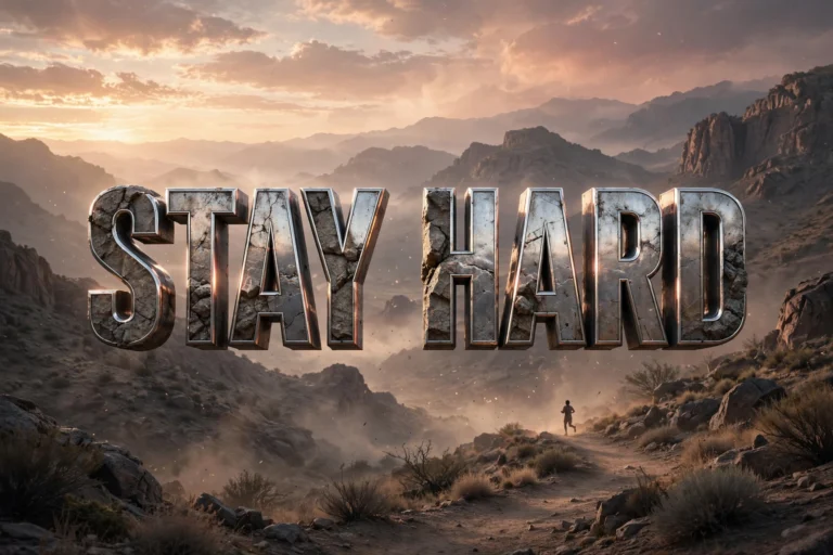 75 David Goggins quotes — 3D 'Stay Hard' floating text art